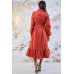 Embroidered Midi Dress "Whisper of Colour" Tangerine
